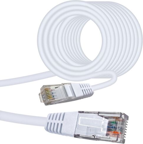 VEECOH Cat 6 كابل إيثرنت 50 قدم/15 متر FTP Cat6 كابل عالي السرعة 1000 ميجابت في الثانية RJ45 محمية شبكة الإنترنت LAN كابل سلك التصحيح للكمبيوتر راوتر مودم PS4 PS3 Xbox Switch Boxes TV، 50 قدم/15 مترًا in Kuwait