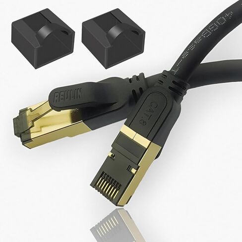 كابل إيثرنت Reulin التوصيل والتشغيل، كابل Cat8 LAN، TP، 40G-2 جيجا هرتز RJ45 كابل الشبكة لربط محور جهاز التوجيه المودم مع التلفزيون الذكي، موزع إيثرنت، مفتاح جيجابت، الألعاب، للمنزل والمكتب (19.6 قدم) in Kuwait