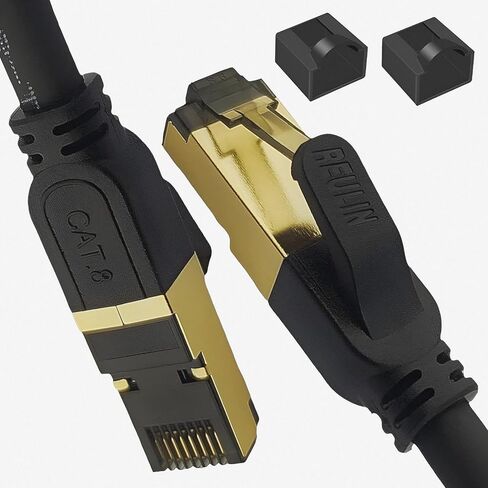 كابل إيثرنت Reulin التوصيل والتشغيل، كابل Cat8 LAN، TP، 40G-2 جيجا هرتز RJ45 كابل الشبكة لربط محور جهاز التوجيه المودم مع التلفزيون الذكي، موزع إيثرنت، مفتاح جيجابت، الألعاب، للمنزل والمكتب (19.6 قدم) in Kuwait