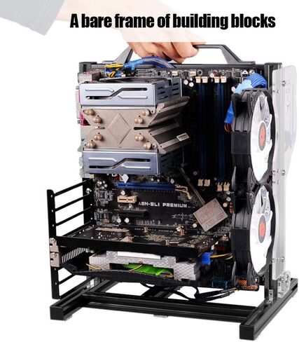 حامل للوحة الأم للكمبيوتر DIY، مجموعة هيكل اللوحة الأم، شخصية إبداعية ATX/M-ATX/ITX دعامة هيكل إطار الهواء الطلق، رفع تردد التشغيل الرأسي in Kuwait