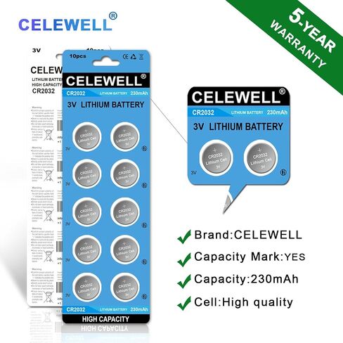 CR2032 3V Lithium Battery (10-Pack)【5-Year Warranty】 in Saudi Arabia