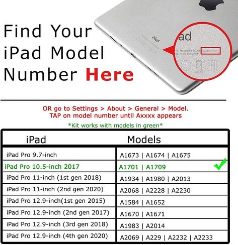 Repair Parts Plus for iPad Pro 10.5 Battery Replacement A1798 Premium Kit (2017, A1701 | A1709) + Tools, Adhesive, Guide in Kuwait