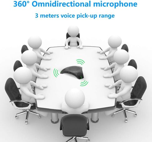 iTOPVIS Conference Speaker and Microphone, 360° Omnidirectional Speakerphone Intelligent DSP Noise Reduction for Video Meeting/Business Conference, USB Plug & Play Compatible with Windows/Mac OS X in Kuwait