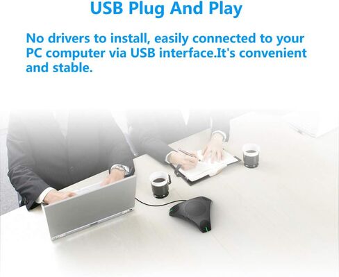 iTOPVIS Conference Speaker and Microphone, 360° Omnidirectional Speakerphone Intelligent DSP Noise Reduction for Video Meeting/Business Conference, USB Plug & Play Compatible with Windows/Mac OS X in Kuwait