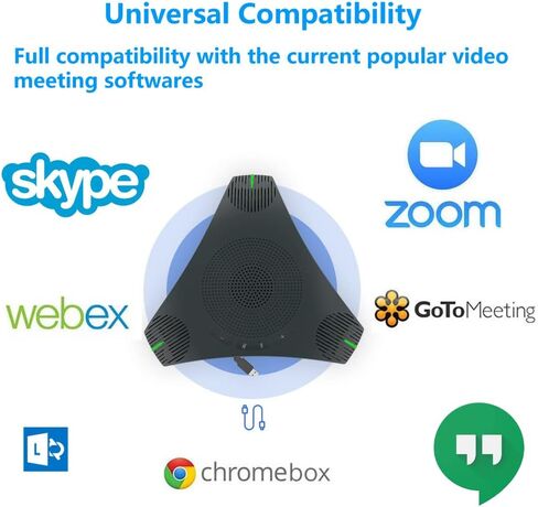 iTOPVIS Conference Speaker and Microphone, 360° Omnidirectional Speakerphone Intelligent DSP Noise Reduction for Video Meeting/Business Conference, USB Plug & Play Compatible with Windows/Mac OS X in Kuwait