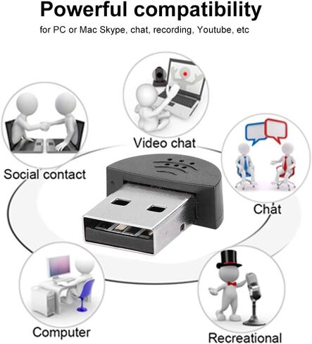 Ciglow USB 2.0 Mini Microphone, Portable USB Mini Studio Speech Microphone Recording Audio MIC Adapter for Laptop, Desktop.(Black) in Kuwait