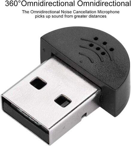 Ciglow USB 2.0 Mini Microphone, Portable USB Mini Studio Speech Microphone Recording Audio MIC Adapter for Laptop, Desktop.(Black) in Kuwait