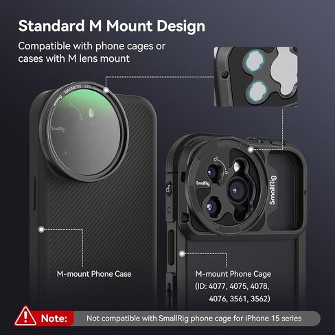 طقم مرشح مستقطب دائري مغناطيسي SmallRig مقاس 52 مم (مرشح استقطاب مغناطيسي + محول مرشح مغناطيسي على شكل M)، طقم مرشح استقطاب CPL مغناطيسي دائري عالي الدقة للهاتف- 4388 in Kuwait