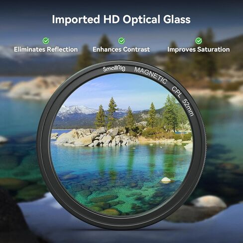 طقم مرشح مستقطب دائري مغناطيسي SmallRig مقاس 52 مم (مرشح استقطاب مغناطيسي + محول مرشح مغناطيسي على شكل M)، طقم مرشح استقطاب CPL مغناطيسي دائري عالي الدقة للهاتف- 4388 in Kuwait
