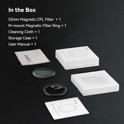 طقم مرشح مستقطب دائري مغناطيسي SmallRig مقاس 52 مم (مرشح استقطاب مغناطيسي + محول مرشح مغناطيسي على شكل M)، طقم مرشح استقطاب CPL مغناطيسي دائري عالي الدقة للهاتف- 4388 in Kuwait