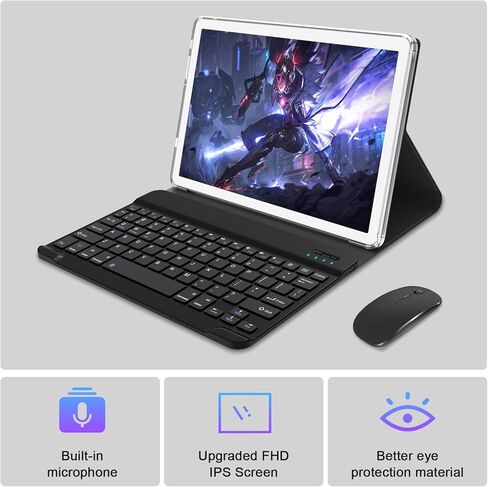 تابلت 10.1 بوصة Android 12 Tablet 2023 أحدث جهاز لوحي Android 128 جيجابايت ذاكرة وصول عشوائي + 16 جيجابايت ذاكرة الوصول العشوائي (8 + 8 افتراضية)، 2 في 1 جهاز لوحي مع لوحة مفاتيح، ثماني النواة قوي + كاميرا 13 ميجابكسل، 1 تيرابايت TF قابل للتوسيع، كمبيوتر  in Kuwait