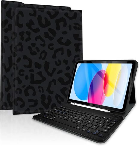 Case Keyboard for iPad Gen 11th (A16) 11-inch 2025/10th 10.9'' 2022-Leopard in Kuwait