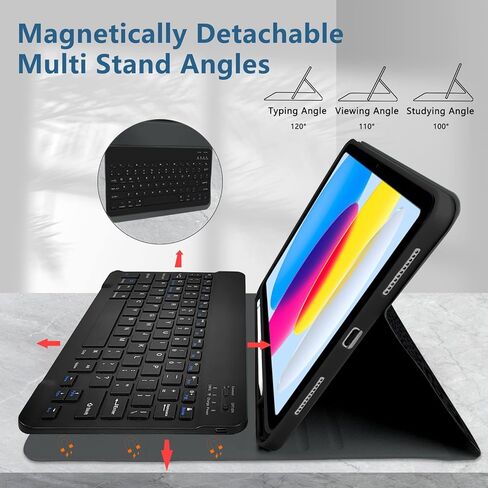 Case Keyboard for iPad Gen 11th (A16) 11-inch 2025/10th 10.9'' 2022-Leopard in Kuwait