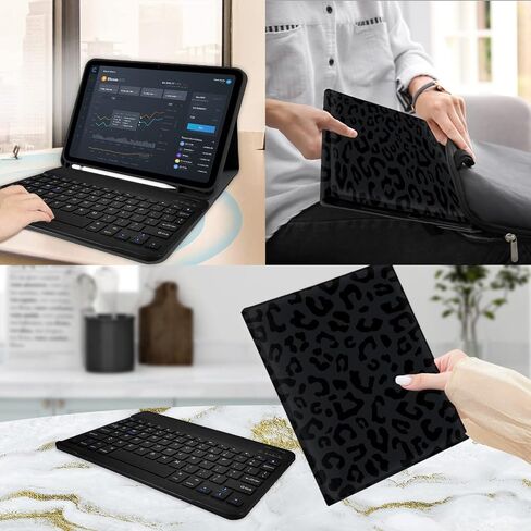 Case Keyboard for iPad Gen 11th (A16) 11-inch 2025/10th 10.9'' 2022-Leopard in Kuwait