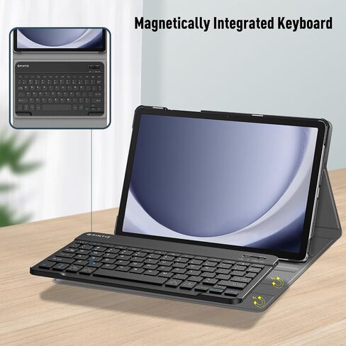 حافظة لوحة المفاتيح Fintie لجهاز Samsung Galaxy Tab A9 Plus مقاس 11 بوصة موديل 2023 (SM-X210/X216/X218)، غطاء حامل نحيف خفيف الوزن مع لوحة مفاتيح بلوتوث لاسلكية قابلة للفصل مغناطيسيًا، كتاب التركيب in Kuwait