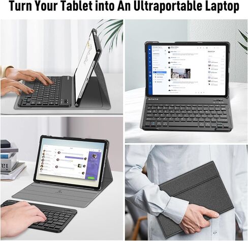 حافظة لوحة المفاتيح Fintie لجهاز Samsung Galaxy Tab A9 Plus مقاس 11 بوصة موديل 2023 (SM-X210/X216/X218)، غطاء حامل نحيف خفيف الوزن مع لوحة مفاتيح بلوتوث لاسلكية قابلة للفصل مغناطيسيًا، كتاب التركيب in Kuwait