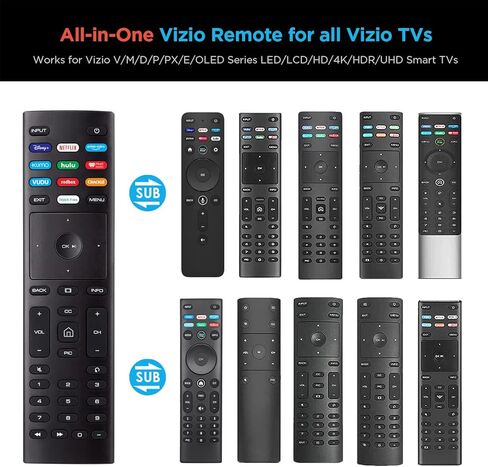 Universal Remote Control Replacement for All Vizio P-Series M-Series V-Series D-Series Smartcast Series LED LCD UHD OLED Smart TV with Shortcut Buttons Disney, Netflix, Prime Video, Hulu and More in Kuwait