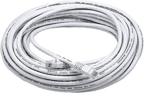 كابل شبكة يو تي بي ايثرنت من مونوبرايس - 50FT 24AWG Cat6 - أبيض in Kuwait