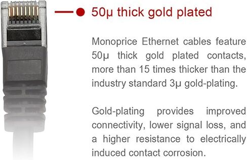 كابل شبكة يو تي بي ايثرنت من مونوبرايس - 50FT 24AWG Cat6 - أبيض in Kuwait