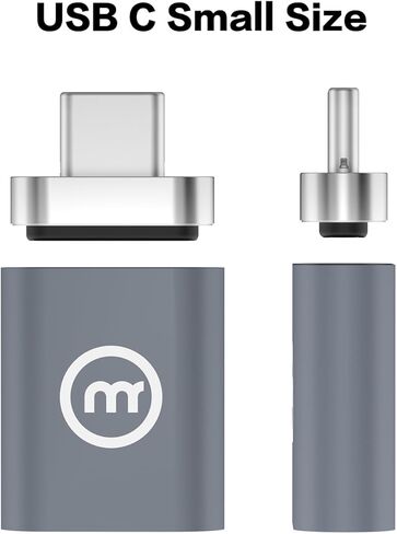 محول مغناطيسي LEMI 90 درجة USB C موصل 24 دبابيس لهاتف iPhone 15 Pro Max، شحن PD قوي 100 واط USB3.0 20 جيجابت في الثانية لنقل البيانات 4K 40 هرتز فيديو لـ Thunderbolt 3/4، MacBook Pro/Air in Kuwait