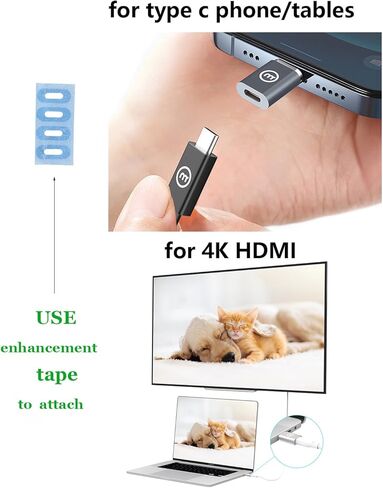 محول مغناطيسي LEMI 90 درجة USB C موصل 24 دبابيس لهاتف iPhone 15 Pro Max، شحن PD قوي 100 واط USB3.0 20 جيجابت في الثانية لنقل البيانات 4K 40 هرتز فيديو لـ Thunderbolt 3/4، MacBook Pro/Air in Kuwait