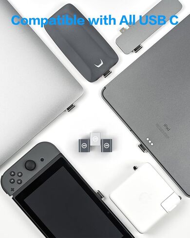 محول مغناطيسي LEMI 90 درجة USB C موصل 24 دبابيس لهاتف iPhone 15 Pro Max، شحن PD قوي 100 واط USB3.0 20 جيجابت في الثانية لنقل البيانات 4K 40 هرتز فيديو لـ Thunderbolt 3/4، MacBook Pro/Air in Kuwait