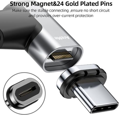 AreMe 140W USB C Magnetic Adapter (2 Pack), 24Pins Right Angle 90 Degree USB C Male to USB C Female 40Gbps Connector for MacBook Pro/Air, Tablet, Laptop, Phone and More Type C Devices in Saudi Arabia