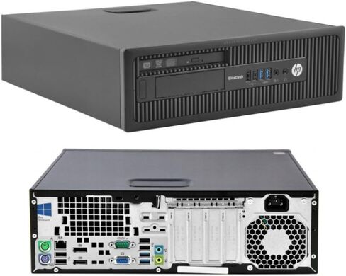 حزمة الكمبيوتر المكتبي HP EliteDesk 800 G1 SFF - Intel Core i5 3.3 جيجا هرتز، ذاكرة الوصول العشوائي 32 جيجا، SSD جديد 1 تيرابايت، شاشة KOORUI 24 بوصة، AC WiFi، Windows 10 Pro (متجدد)، أسود in Kuwait