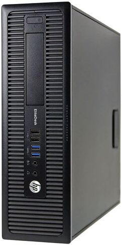 حزمة الكمبيوتر المكتبي HP EliteDesk 800 G1 SFF - Intel Core i5 3.3 جيجا هرتز، ذاكرة الوصول العشوائي 32 جيجا، SSD جديد 1 تيرابايت، شاشة KOORUI 24 بوصة، AC WiFi، Windows 10 Pro (متجدد)، أسود in Kuwait