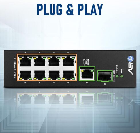BV-Tech 11-Port Unmanaged Desktop Switch - 8 PoE Ports, 120W Total Power, All-Giga Ports in Kuwait