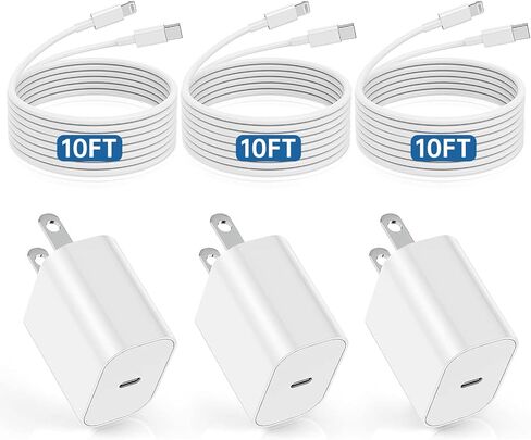 كتلة شاحن سريع iPhone 13 14، [معتمد من Apple MFi] قابس شاحن حائط مع كابل USB C إلى Lightning بطول 6 أقدام، محول طاقة مكعب من النوع C لشحن Apple لهاتف iPhone 14 Pro Max/13 Pro/12 Mini/11، iPad in Kuwait