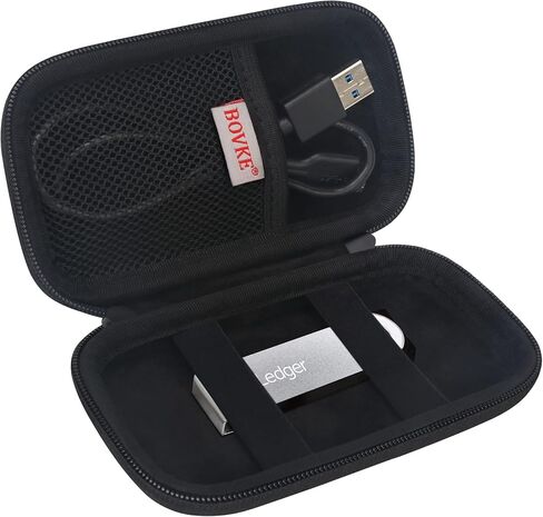BOVKE Travel Case Compatible with Samsung T9 / T7 Shield/ T7 Touch / T7 Portable SSD USB 3.2 1TB, 2TB, 500GB Solid State Drives Holder with Extra Mesh Pocket for USB Cables, Black in Saudi Arabia