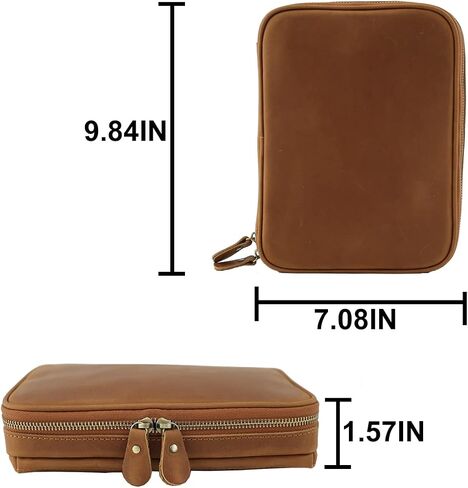 PAHVRION Personalized Leather Electronics Accessories Case,Customized Travel Organizer Bag for Electronic,Multi-function Carry-On Storage Bag for USB Data Cable,Chargers,Ear-ph Wire in Kuwait