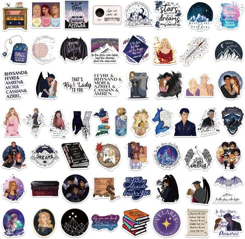 ريهيرو مجموعة ملصقات بضائع اكوتار، 60 قطعة من ملصقات الفينيل المقاومة للماء للابتوب وزجاجة المياه وقطعتين من سلاسل مفاتيح اكوتار in Kuwait