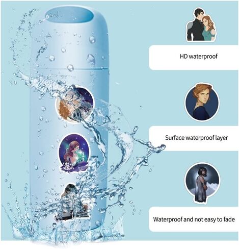 ريهيرو مجموعة ملصقات بضائع اكوتار، 60 قطعة من ملصقات الفينيل المقاومة للماء للابتوب وزجاجة المياه وقطعتين من سلاسل مفاتيح اكوتار in Kuwait