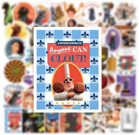 61 قطعة من ملصقات راتاتوي مجموعة ملصقات جرافيتي لطيفة، ملصقات فينيل مقاومة للماء لحافظة الهاتف والكمبيوتر المحمول وزجاجات المياه ولوح التزلج والأمتعة وممتص الصدمات للسيارة وسجل القصاصات وكتاب الكوب والباب in Kuwait