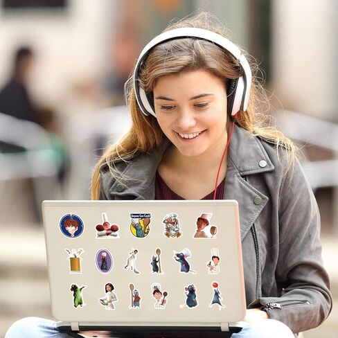 61 قطعة من ملصقات راتاتوي مجموعة ملصقات جرافيتي لطيفة، ملصقات فينيل مقاومة للماء لحافظة الهاتف والكمبيوتر المحمول وزجاجات المياه ولوح التزلج والأمتعة وممتص الصدمات للسيارة وسجل القصاصات وكتاب الكوب والباب in Kuwait