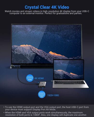 موزع USB C، محطة إرساء، EUASOO 11 في 1 محطة إرساء USB C ثلاثية العرض مع 4K HDMI/1000Mbps Gigabit Ethernet/PD 3.0/4 منافذ USB لأجهزة الكمبيوتر المحمولة MacBook/USB C، MacOS فقط يدعم وضع المرآة in Kuwait