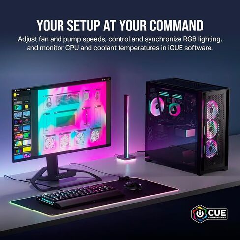 CORSAIR iCUE Link H100i RGB Liquid CPU Cooler - 240mm AIO - QX120 RGB Fans - Fits Intel® LGA 1700, AMD® AM5 - iCUE Link System Hub Included - White in Saudi Arabia