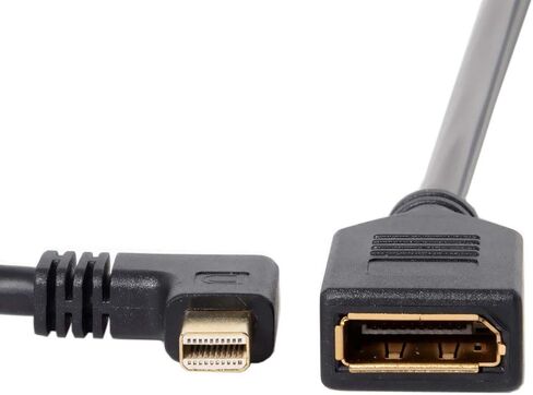 Cablecc Left Angled Mini DP DisplayPort 90 Degree to DisplayPort Female Cable for Displays Monitors (Left Angled) in Kuwait
