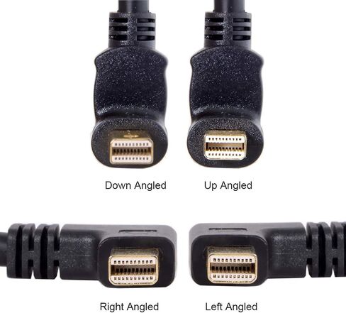 Cablecc Left Angled Mini DP DisplayPort 90 Degree to DisplayPort Female Cable for Displays Monitors (Left Angled) in Kuwait