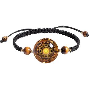Day Day Up Orgonite Bracelet With Natural Malachite Gemstone & Sri Yantra | Adjustable Healing Quartz Crystal & Chakra Jewelry For Women & Men