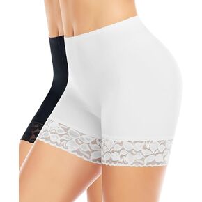 Slip Shorts for Under Dresses Women Anti Chafing Shorts Underwear Seamless Under Dress Shorts Lace Boyshorts Panties