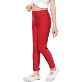 Teen Girls Athletic Active Dance Leggings for Kids Shiny Workout Tight Exercise Yoga Pants