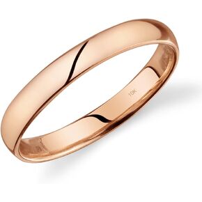 Tesori & Co 10k Yellow or White or Rose Gold Light Comfort Fit 3mm Wedding Band