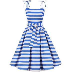 1950s Dress for Women 40s Vintage Swing Plaid Dresses Retro Rockabilly Gingham Dress A-Line Cocktail Pin Up Midi Dress