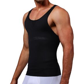 MISS MOLY Compression Shirts for Men Shapewear Vest Body Shaper Abs Abdomen Slim Tank Top Undershirt