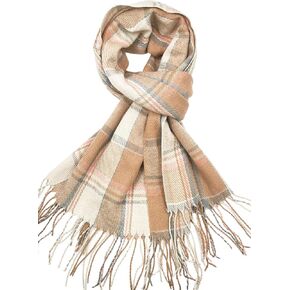 woogwin Winter Warm Plaid Scarfs for Women Long Blanket Scarf Big Grid Shawl Wrap