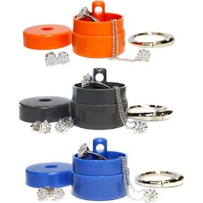 Lion Latch: As Seen on Shark Tank, Jewelry Box Case, Traveling Jewelry Holder Storage, Pill Box Keychain Container, 3-Pack - Blue, Yellow, Mint