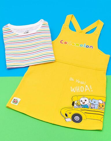 فستان CoComelon Pinafore للأطفال الصغار والبنات تي شيرت Dungaree Outfit in Kuwait